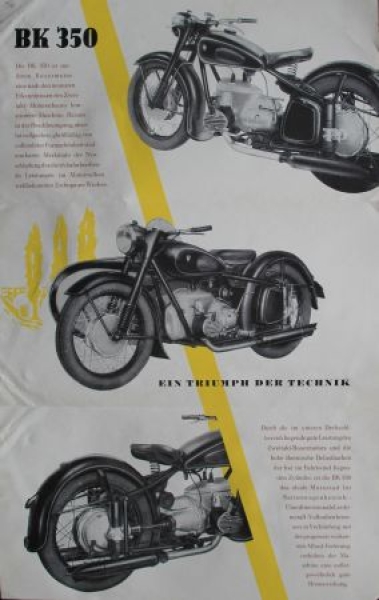 IFA BK 350 Motorbike 1952 Motorbikebrochure (4513)